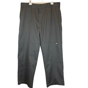 Dickies Loose Fit Double Knee Work Pants Charcoal Gray Size men's 38x30 Utility